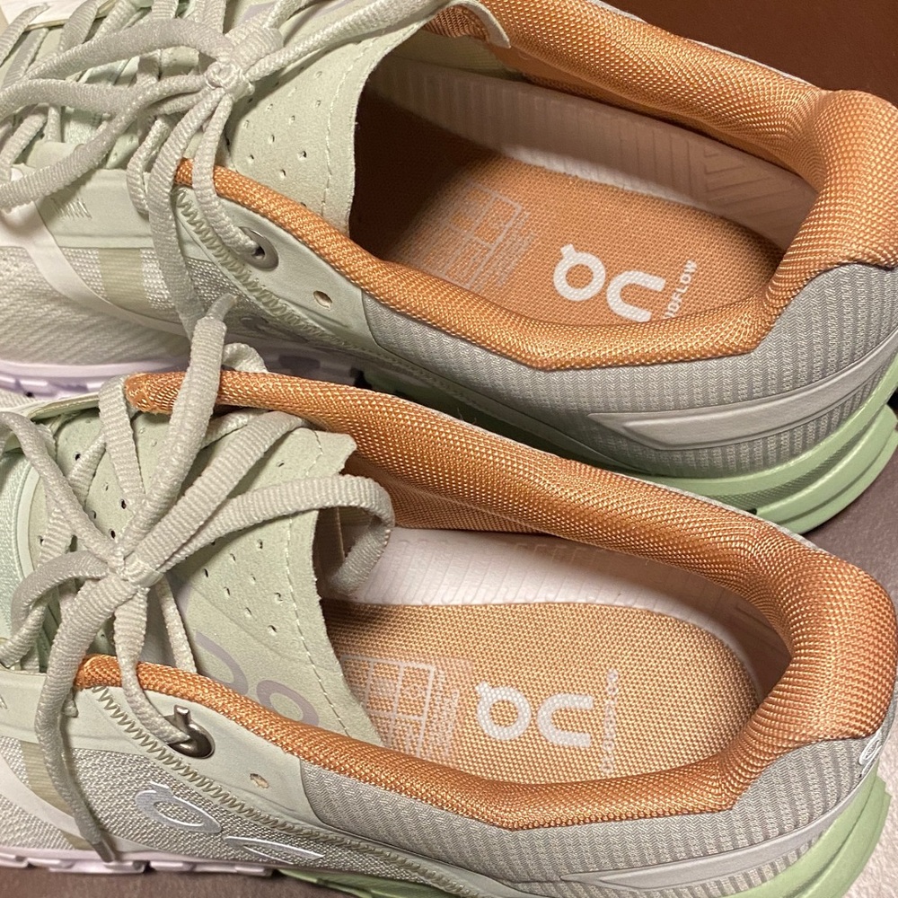 On Running Women's Shoes in Mint and Peach - Picture 3 of 8